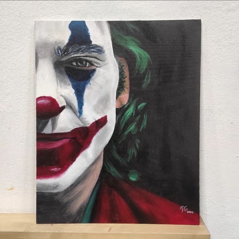 Joker con acrílico sobre lienzo. Adolescentes